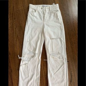 White distressed Zara jeans